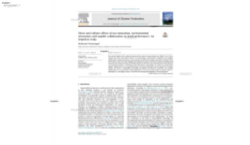 Direct and indirect effects of eco-innovation, environmental orientation and supplier collaboration on hotel performance: An empirical study